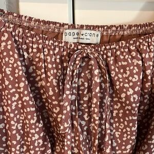 Paper Crane - Long Sleeve Blouse - Brown/Cream